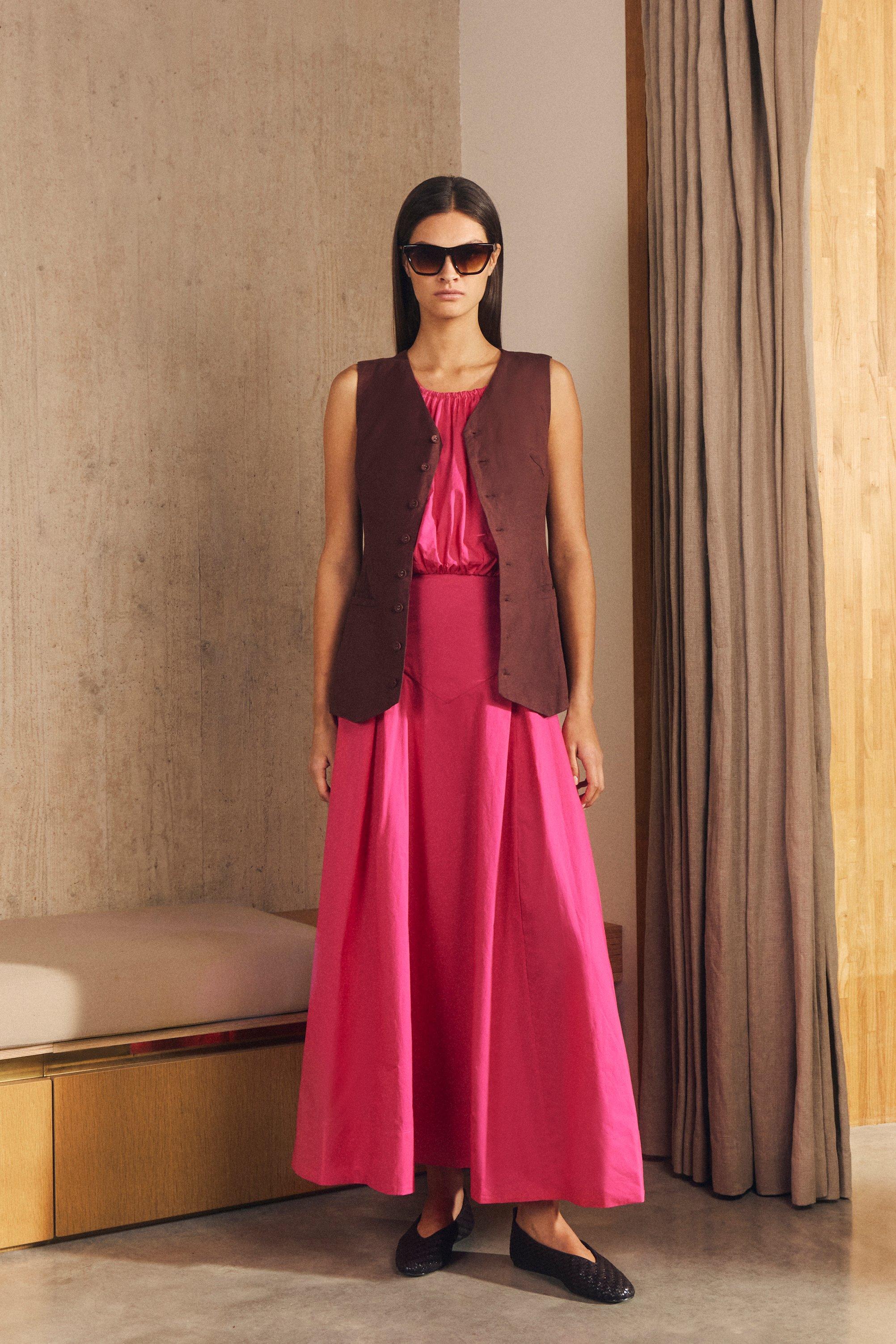 Cotton Halter Neck Woven Midi Dress With Dropped Waist Detail